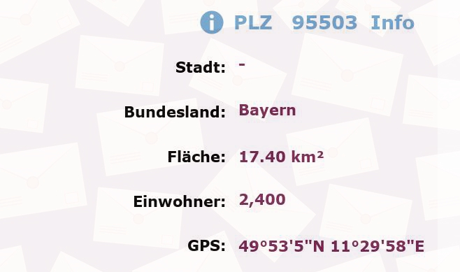 Postleitzahl 95503 Bayern Information
