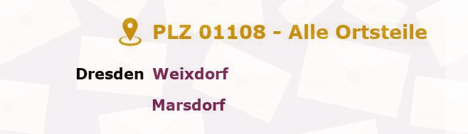 Postleitzahl 01108 Sachsen - Alle Orte und Ortsteile