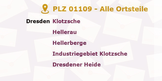 Postleitzahl 01109 Klotzsche, Sachsen - Alle Orte und Ortsteile