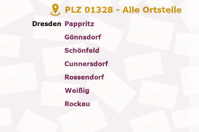 Postleitzahl 01328 Dresden, Sachsen - Alle Orte und Ortsteile