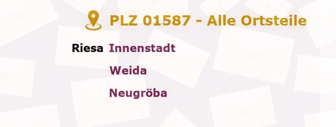 Postleitzahl 01587 Riesa, Sachsen - Alle Orte und Ortsteile