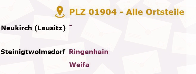 Postleitzahl 01904 Neukirch/Lausitz, Sachsen - Alle Orte und Ortsteile