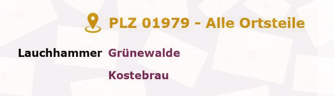 Postleitzahl 01979 Lauchhammer, Brandenburg - Alle Orte und Ortsteile