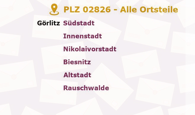 Postleitzahl 02826 Görlitz, Sachsen - Alle Orte und Ortsteile