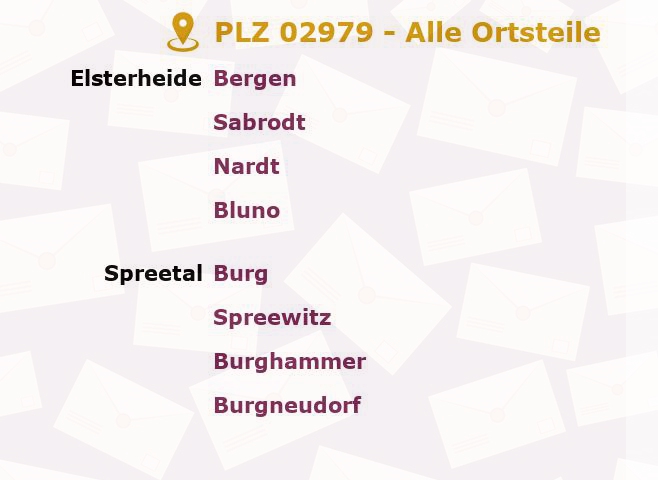 Postleitzahl 02979 Sachsen - Alle Orte und Ortsteile