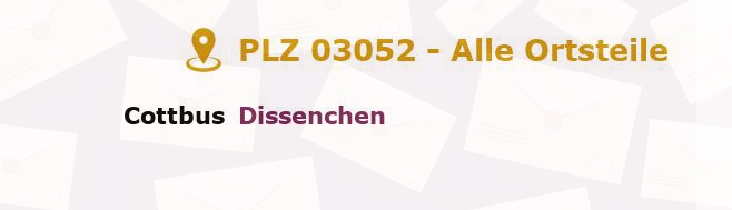 Postleitzahl 03052 Cottbus, Brandenburg - Alle Orte und Ortsteile