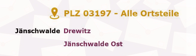 Postleitzahl 03197 Brandenburg - Alle Orte und Ortsteile