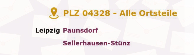 Postleitzahl 04328 Leipzig, Sachsen - Alle Orte und Ortsteile