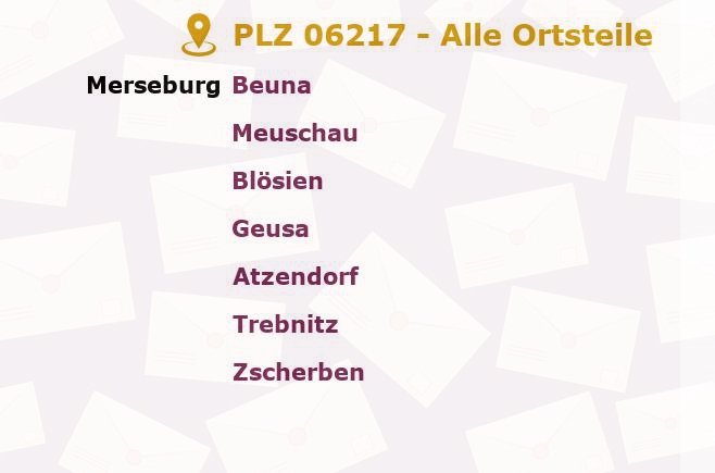 Postleitzahl 06217 Geusa, Sachsen-Anhalt - Alle Orte und Ortsteile