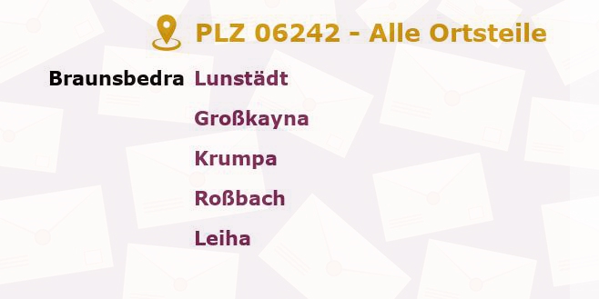 Postleitzahl 06242 Krumpa, Sachsen-Anhalt - Alle Orte und Ortsteile