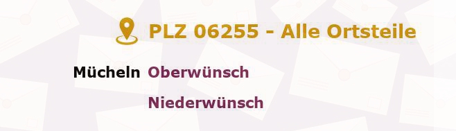 Postleitzahl 06255 Sachsen-Anhalt - Alle Orte und Ortsteile