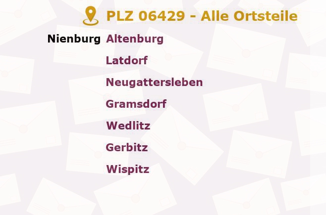 Postleitzahl 06429 Pobzig, Sachsen-Anhalt - Alle Orte und Ortsteile