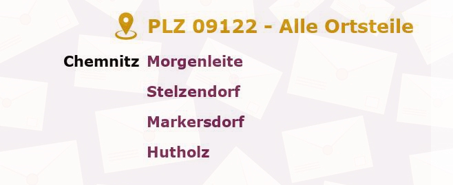 Postleitzahl 09122 Chemnitz, Sachsen - Alle Orte und Ortsteile