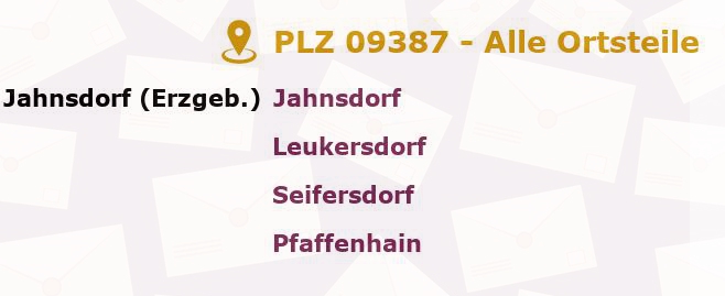 Postleitzahl 09387 Sachsen - Alle Orte und Ortsteile