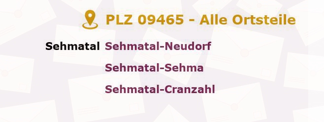 Postleitzahl 09465 Sachsen - Alle Orte und Ortsteile