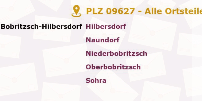 Postleitzahl 09627 Sachsen - Alle Orte und Ortsteile