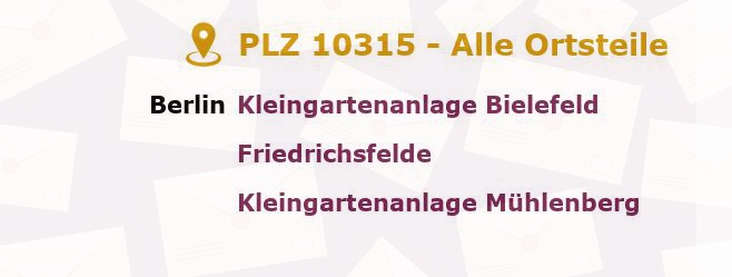 Postleitzahl 10315 Rummelsburg, Berlin - Alle Orte und Ortsteile