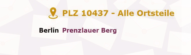 Postleitzahl 10437 Stadtrandsiedlung Malchow, Berlin - Alle Orte und Ortsteile
