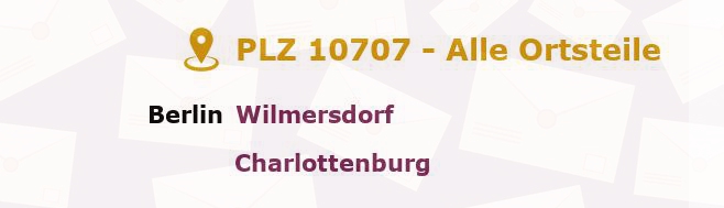 Postleitzahl 10707 Wilmersdorf, Berlin - Alle Orte und Ortsteile