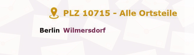 Postleitzahl 10715 Wilmersdorf, Berlin - Alle Orte und Ortsteile