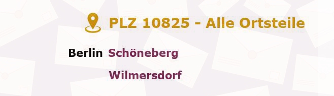 Postleitzahl 10825 Schöneberg, Berlin - Alle Orte und Ortsteile