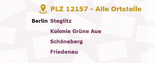 Postleitzahl 12157 Schöneberg, Berlin - Alle Orte und Ortsteile