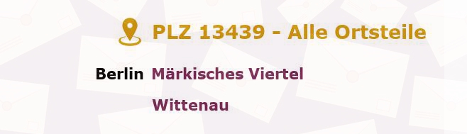 Postleitzahl 13439 Märkisches Viertel, Berlin - Alle Orte und Ortsteile