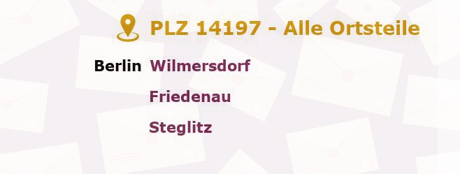 Postleitzahl 14197 Wilmersdorf, Berlin - Alle Orte und Ortsteile