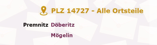 Postleitzahl 14727 Brandenburg - Alle Orte und Ortsteile