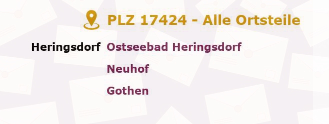 Postleitzahl 17424 Heringsdorf, Mecklenburg-Vorpommern - Alle Orte und Ortsteile