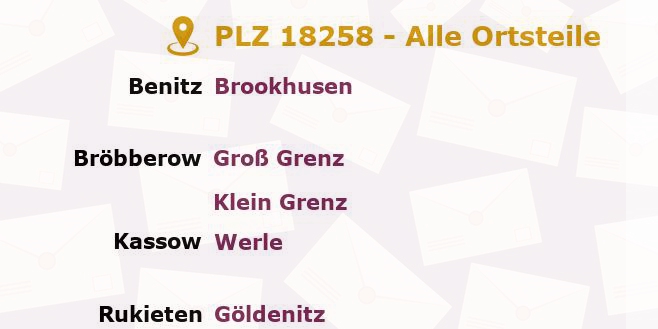 Postleitzahl 18258 Schwaan, Mecklenburg-Vorpommern - Alle Orte und Ortsteile