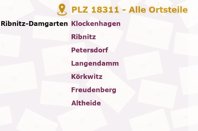 Postleitzahl 18311 Ribnitz-Damgarten, Mecklenburg-Vorpommern - Alle Orte und Ortsteile