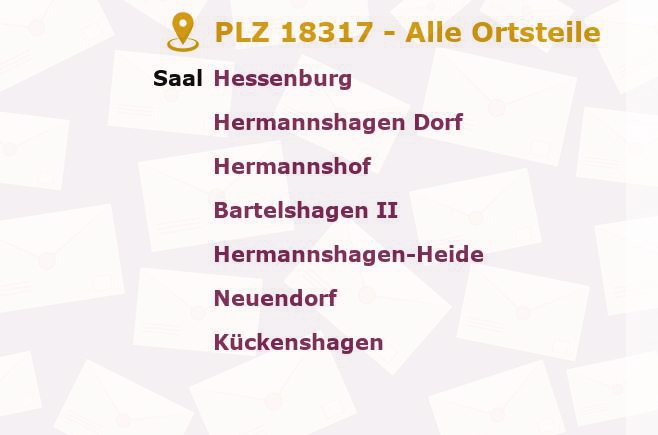 Postleitzahl 18317 Mecklenburg-Vorpommern - Alle Orte und Ortsteile