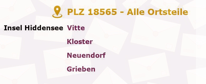 Postleitzahl 18565 Hiddensee, Mecklenburg-Vorpommern - Alle Orte und Ortsteile