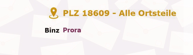 Postleitzahl 18609 Binz, Mecklenburg-Vorpommern - Alle Orte und Ortsteile