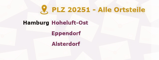 Postleitzahl 20251 Hamburg - Alle Orte und Ortsteile