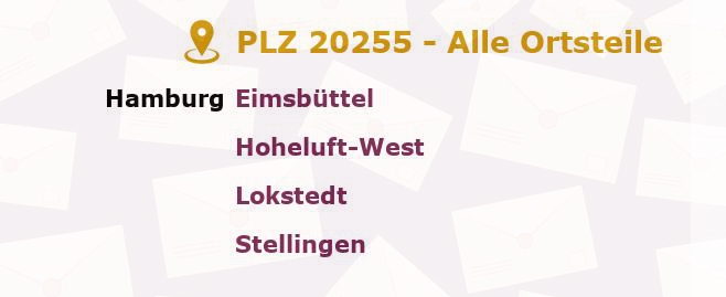 Postleitzahl 20255 Hamburg - Alle Orte und Ortsteile