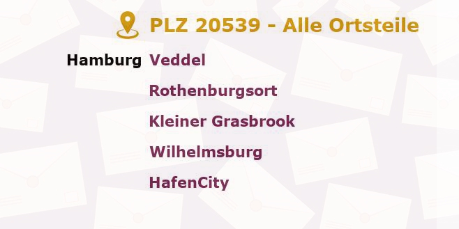 Postleitzahl 20539 Hamburg - Alle Orte und Ortsteile