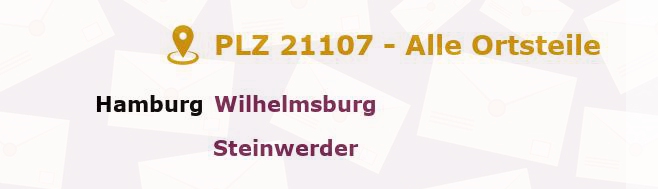 Postleitzahl 21107 Hamburg - Alle Orte und Ortsteile