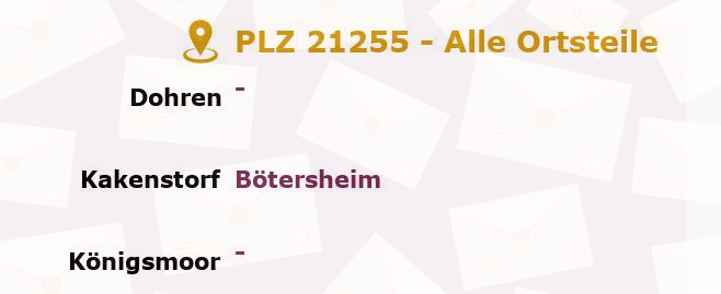 Postleitzahl 21255 Tostedt, Niedersachsen - Alle Orte und Ortsteile