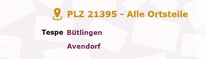 Postleitzahl 21395 Tespe, Niedersachsen - Alle Orte und Ortsteile