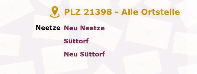 Postleitzahl 21398 Neetze, Niedersachsen - Alle Orte und Ortsteile