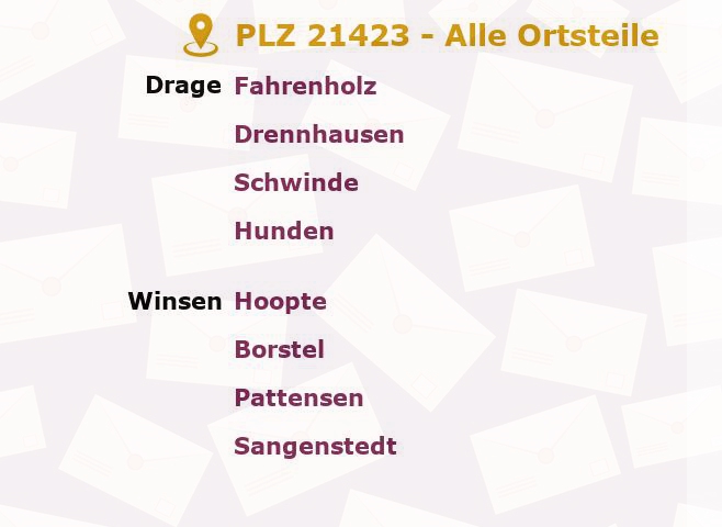 Postleitzahl 21423 Winsen, Niedersachsen - Alle Orte und Ortsteile