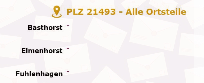 Postleitzahl 21493 Fuhlenhagen, Schleswig-Holstein - Alle Orte und Ortsteile