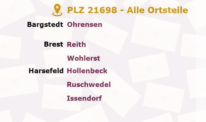 Postleitzahl 21698 Harsefeld, Niedersachsen - Alle Orte und Ortsteile