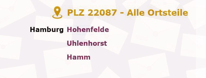 Postleitzahl 22087 Hamburg-Mitte, Hamburg - Alle Orte und Ortsteile