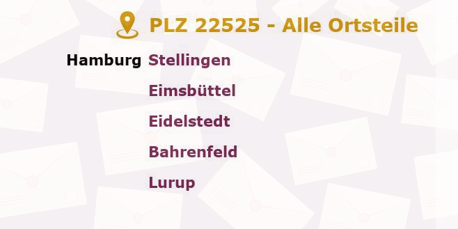 Postleitzahl 22525 Hamburg - Alle Orte und Ortsteile