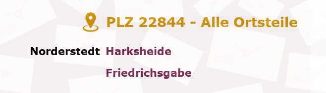Postleitzahl 22844 Norderstedt, Schleswig-Holstein - Alle Orte und Ortsteile