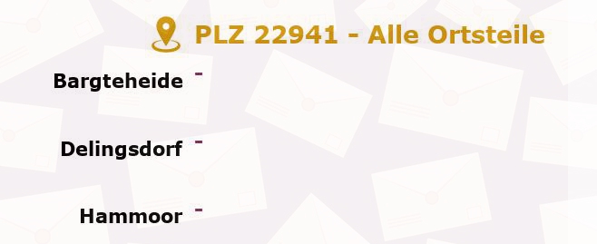 Postleitzahl 22941 Jersbek, Schleswig-Holstein - Alle Orte und Ortsteile