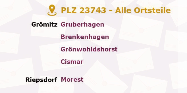 Postleitzahl 23743 Grömitz, Schleswig-Holstein - Alle Orte und Ortsteile